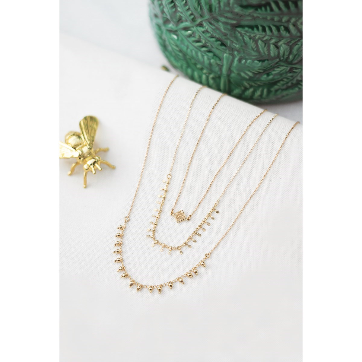 Collier contemporain doré à l'or fin 24k ALEGRIA