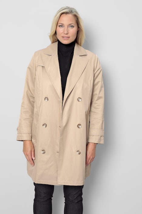 Trenchcoat, Straight Fit, Reverskragen, zweireihige Knopfleiste