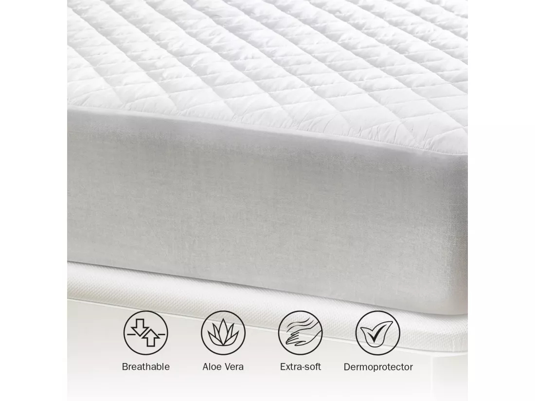 Protège-matelas matelassé respirant Aloe Vera