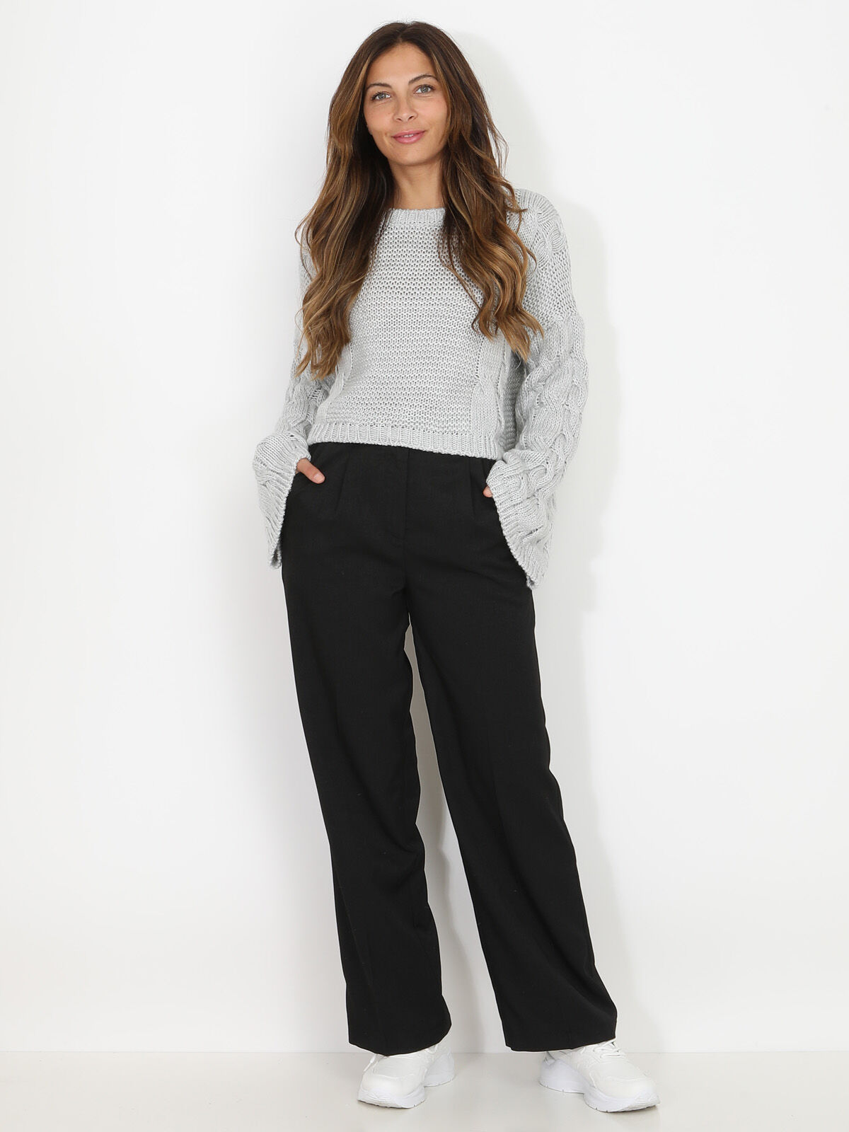 Pantalon à pinces ample- Noir