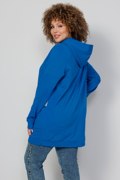 Sweatjacke, Kapuze, Pailletten-Einsätze, Langarm