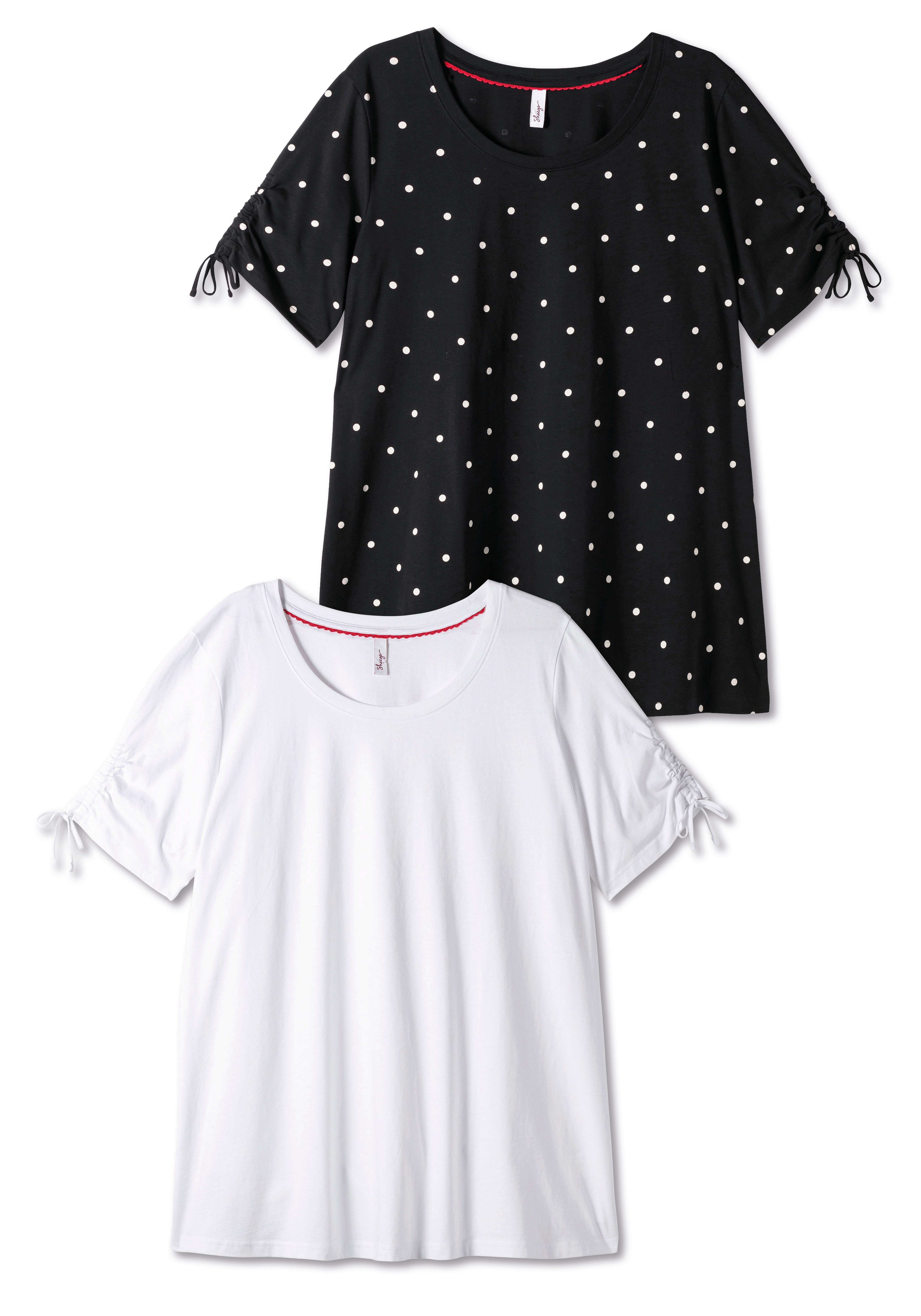 Doppelpack T-Shirts, mit Tunnelzug am Arm