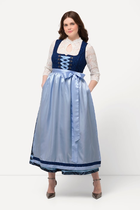 Dirndl, Reißverschluss, Carree-Ausschnitt, ärmellos