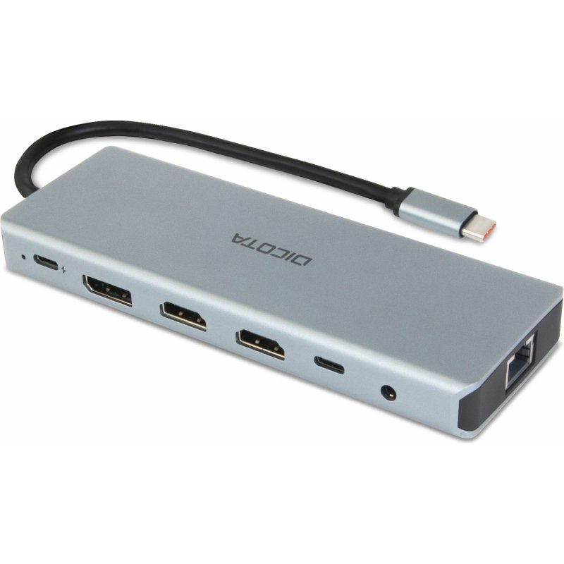 DICOTA D32065 hub & concentrateur USB 3.2 Gen 1 (3.1 Gen 1) Type-C Argent