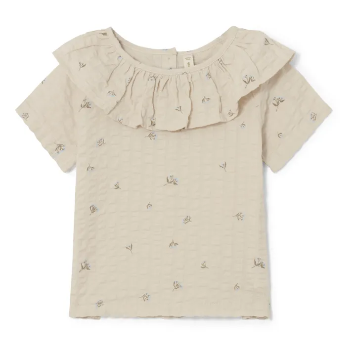 garbo&friends Blouse Fleurie Seersucker | Ecru