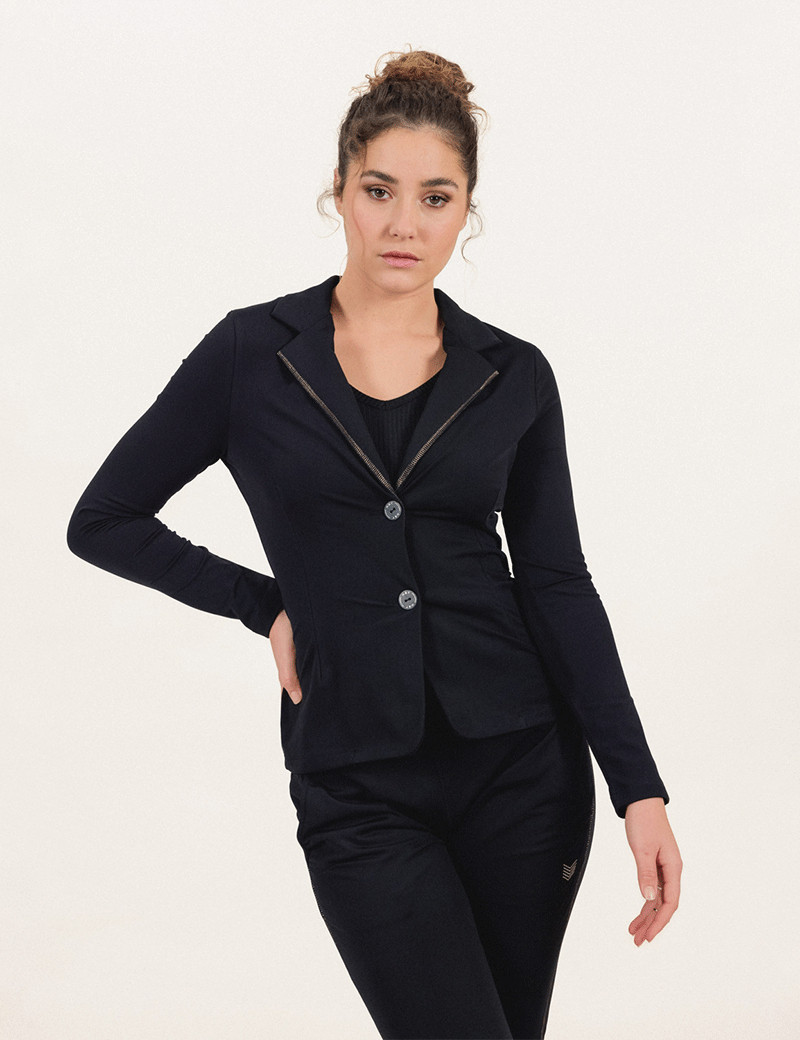 HBT BASICS ESSENTIELS | SHIRLEY VESTE BLAZER NOIR DORÉ