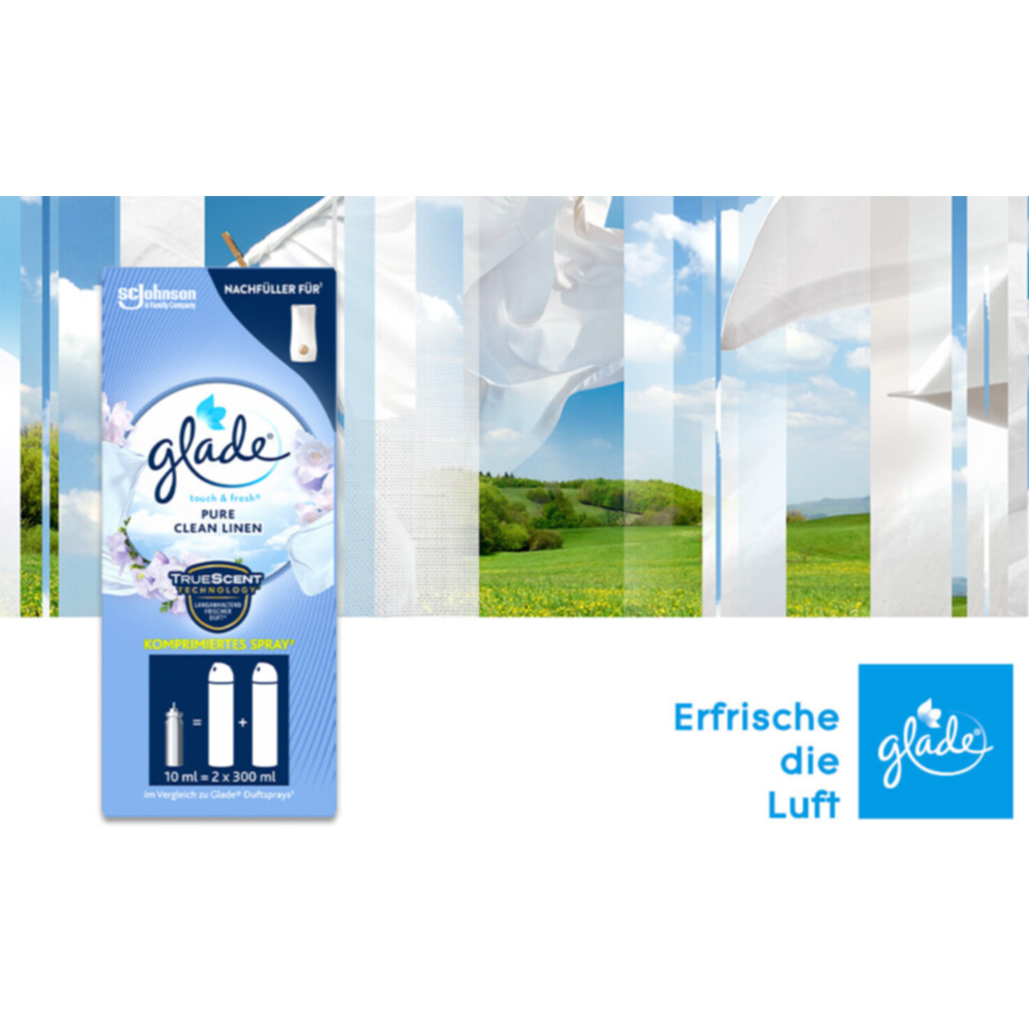 Glade Touch & Fresh Minispray Nachfüller Pure Clean Linen
