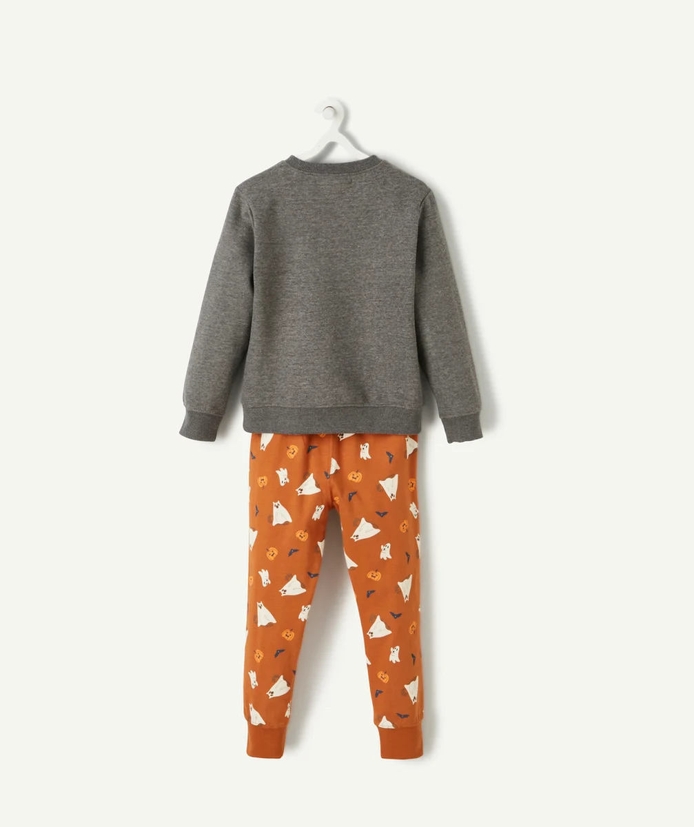 PYJAMA GARÇON EN FIBRES RECYCLÉES THÈME HALLOWEEN FLUORESCENT