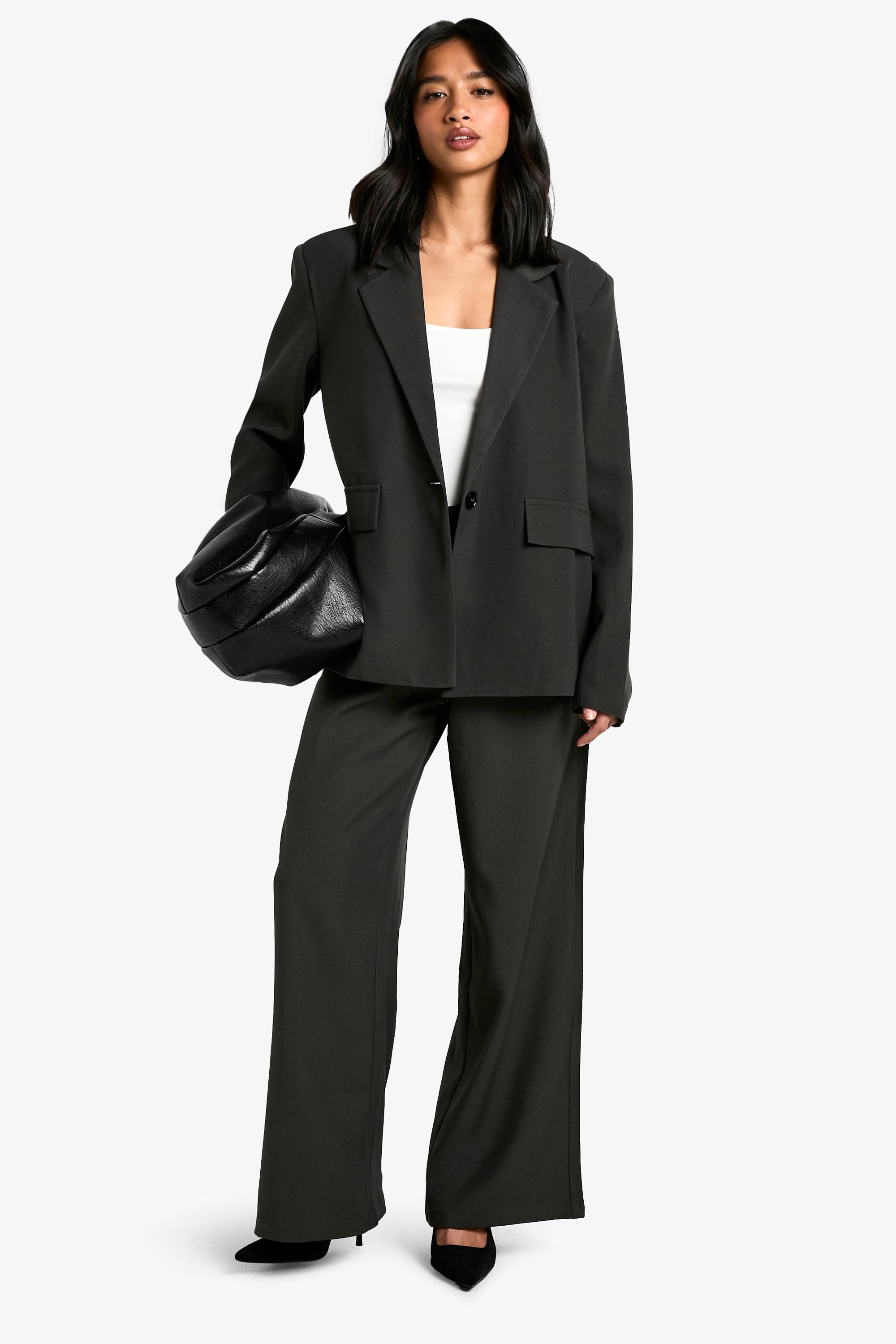 boohoo Pantalon Tailleur Taille Élastiquée À Enfiler Petite