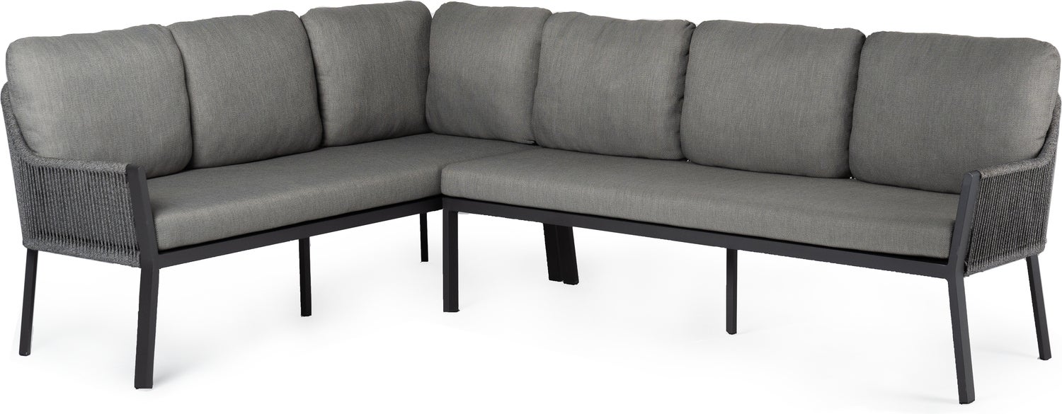 Tierra Outdoor 6-zits loungebank links Liv antraciet