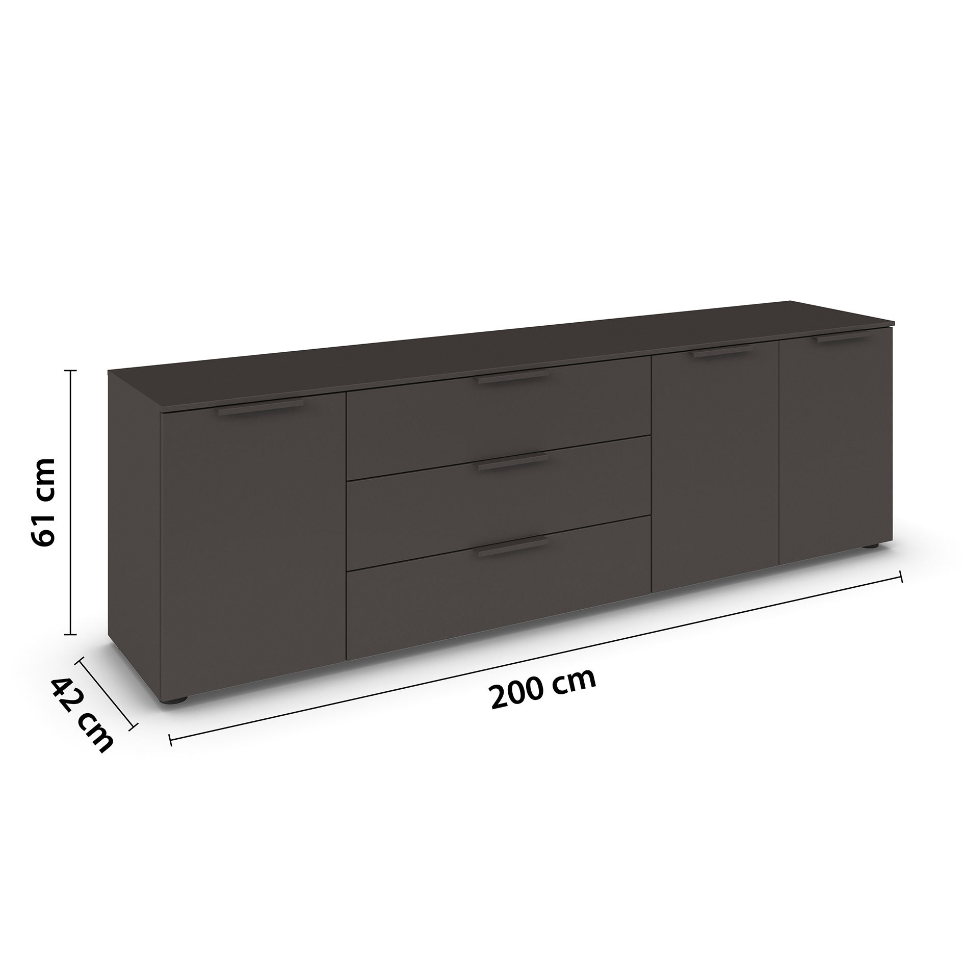 Lowboard - graphit - 199 cm