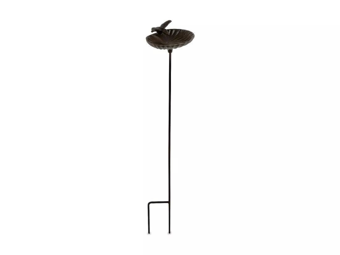 Abreuvoir oiseau sur pied fonte Fonte Marron - Décoration d'Autrefois