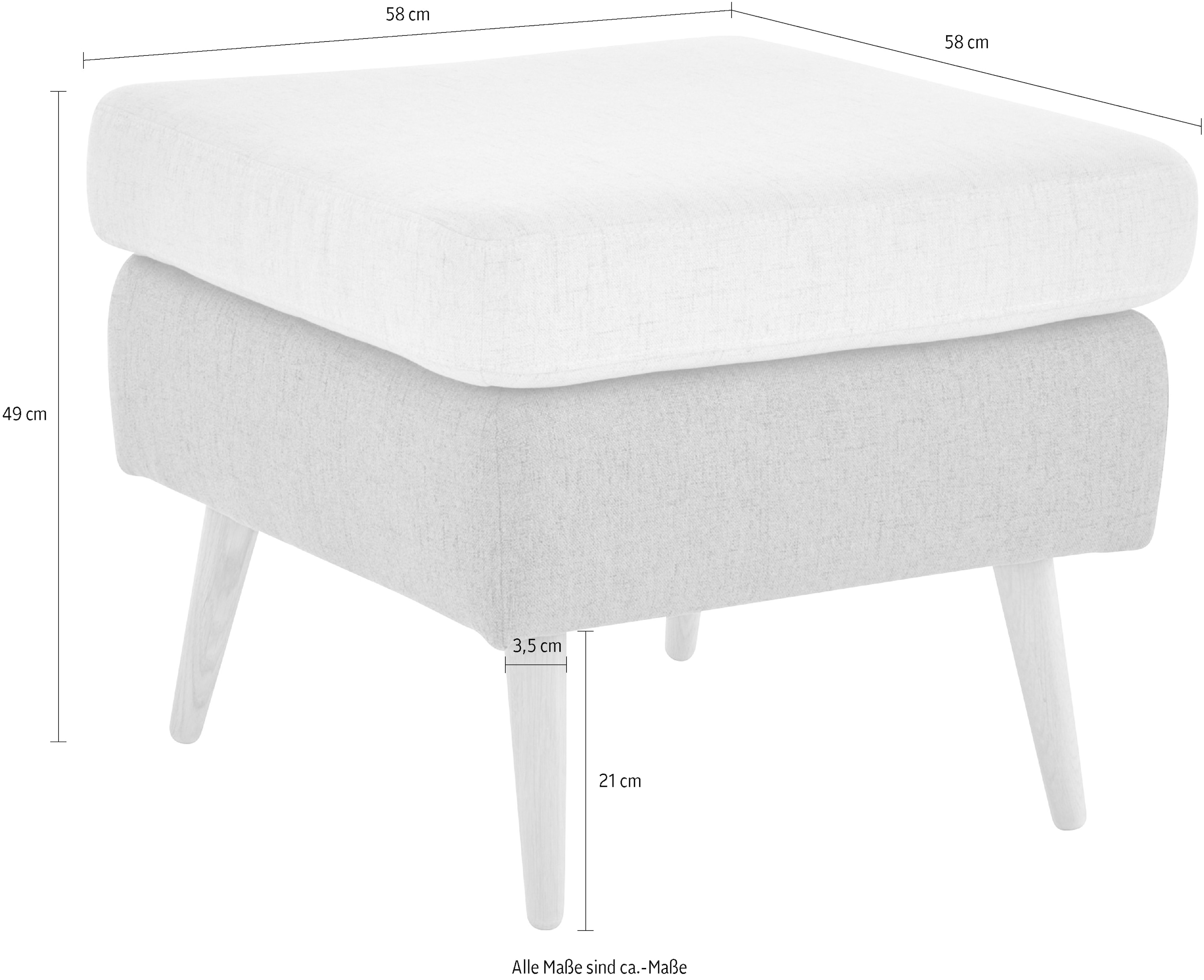 Home affaire Hocker »Salla« 2-farbig,  Bouclé oder Struktur fein, passend zum Sessel