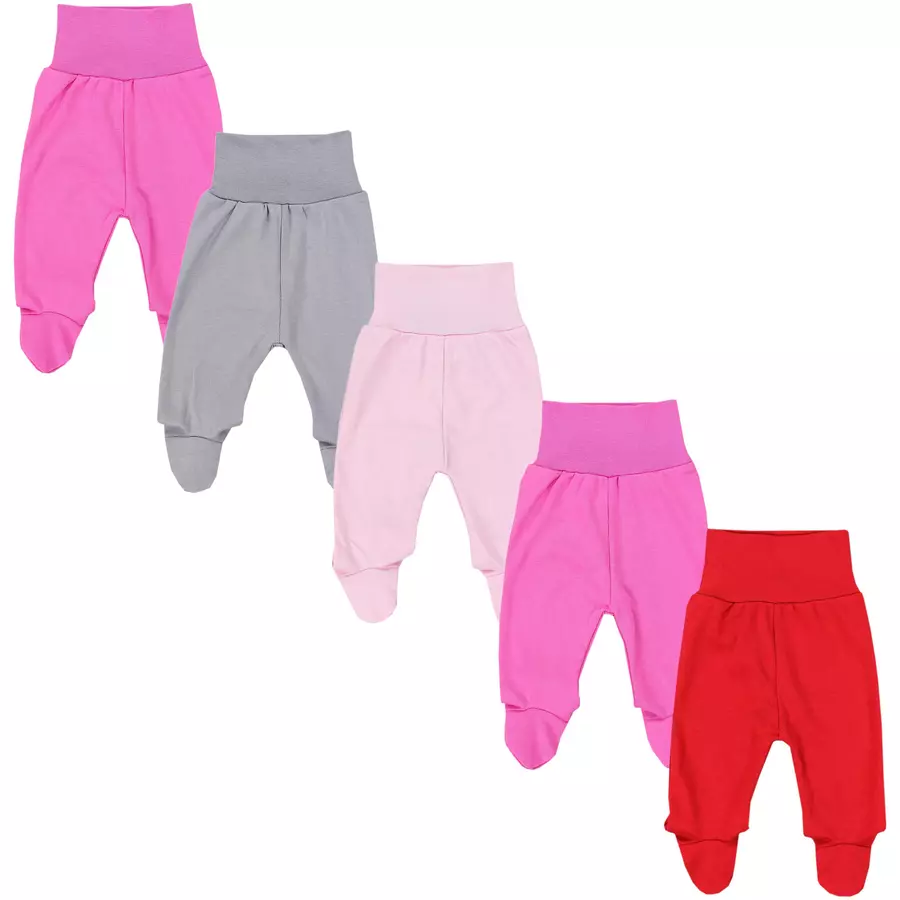 TupTam Baby Strampelhose mit Fuß 5er Pack pinkrosa