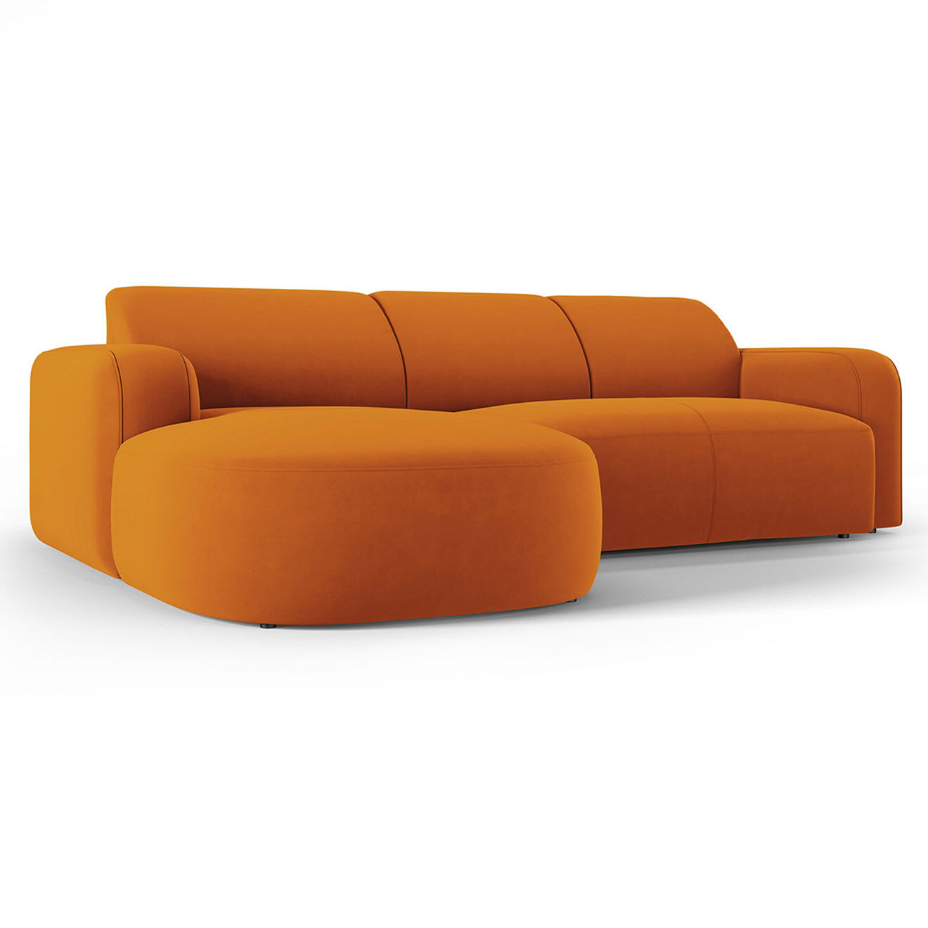 Mazzini Sofas Canapé d'angle gauche Velours Jasmin 4 Places terracotta - 250x170x72 cm