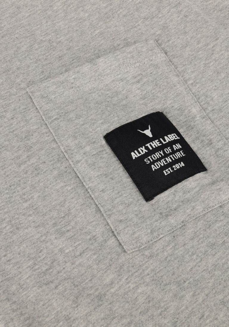 ALIX THE LABEL lichtgrijze alix the label t-shirt ladies knitted label t-shirt