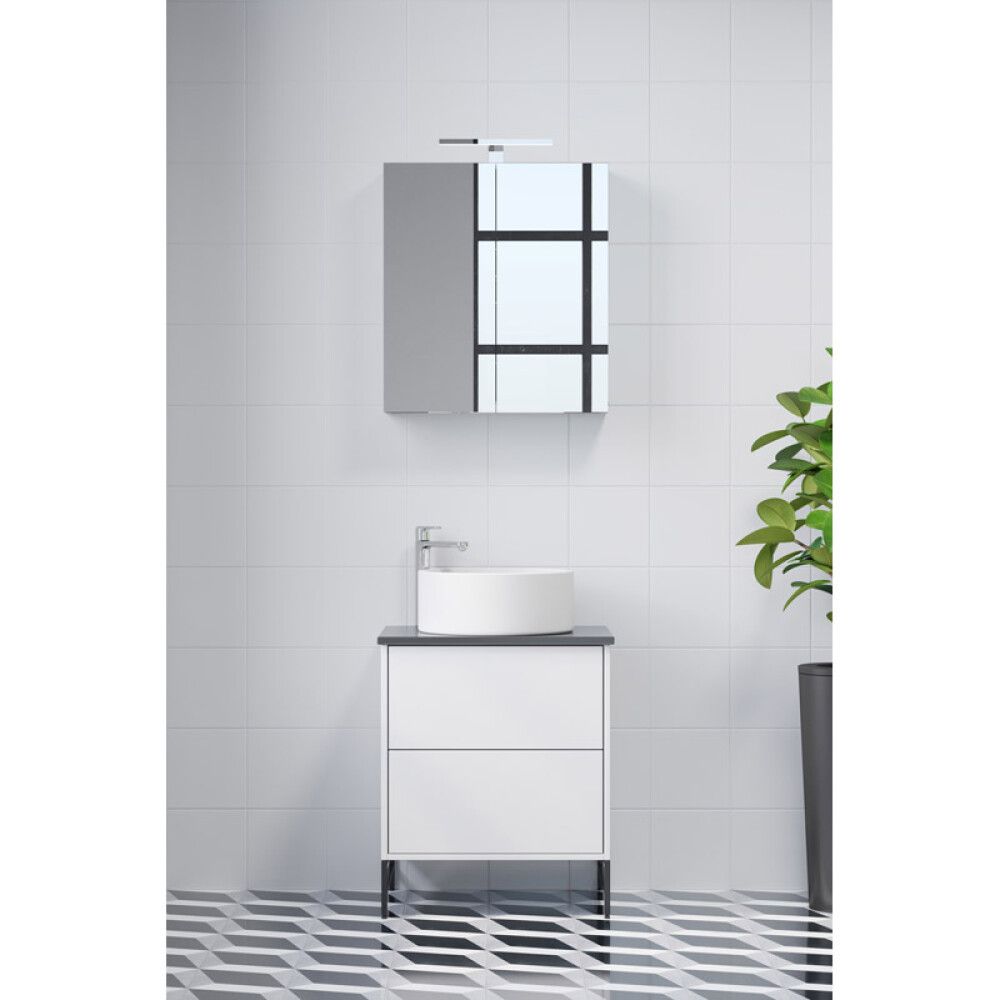 SPEILSKAP CAMARGUE STOCKHOLM MATT HVIT 60 CM