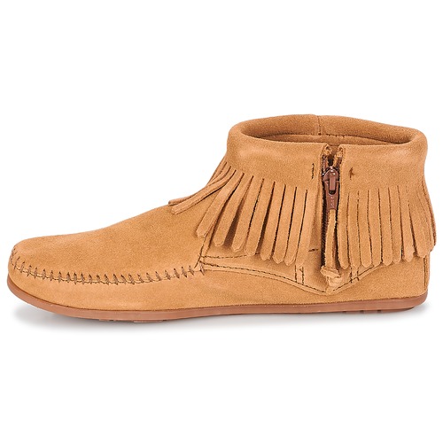 Minnetonka - CONCHO FEATHER SIDE ZIP BOOT - Camel