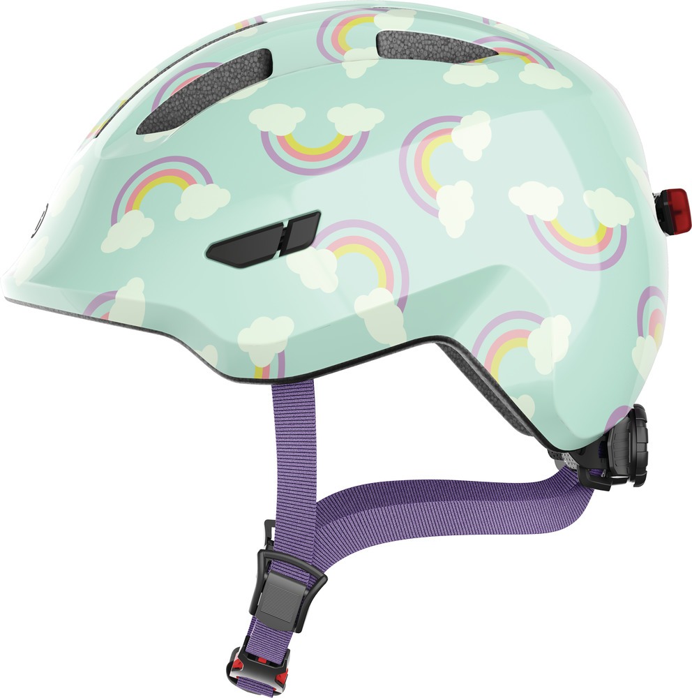 ABUS Smiley 3.0 cykelhjelm LED  Blue Rainbow