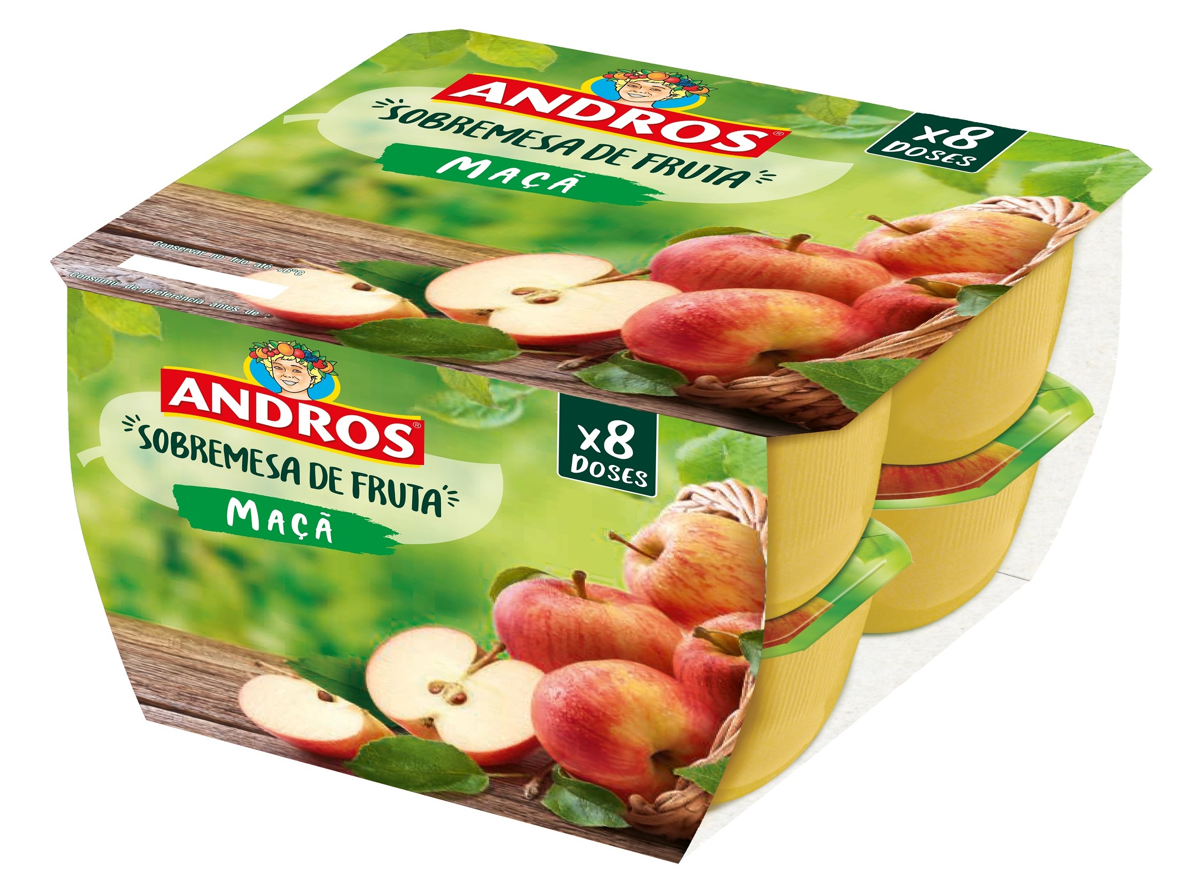 COMPOTA ANDROS FRESCA MAÇÃ NATURAL 8X100G