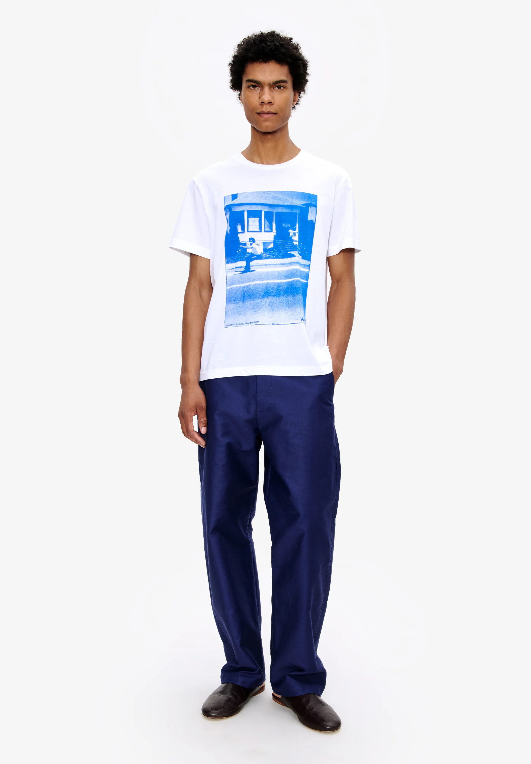 t-shirt mc californie GOTS - Bleu