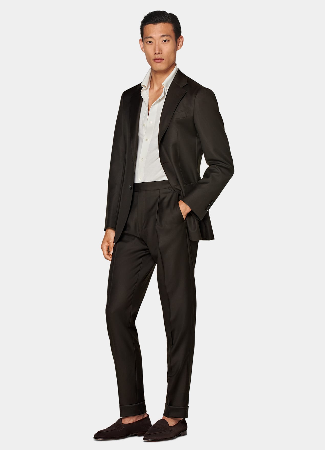 Costume Havana coupe Tailored marron foncé