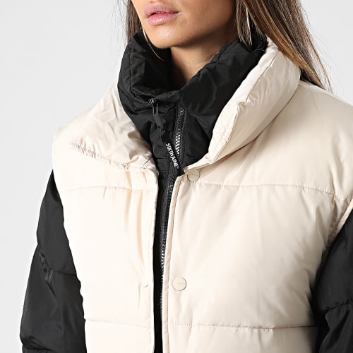Doudoune Longue Femme W33497MOW Noir Beige