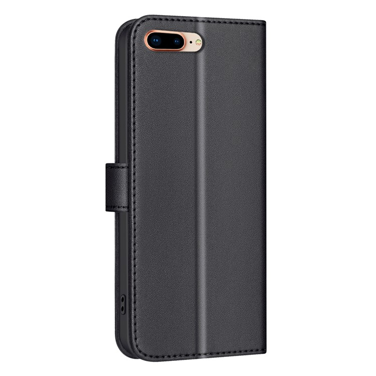 iPhone 16e Leder Tasche Flip Cover Kartenfächer Gittermuster   Handschlaufe - Schwarz
