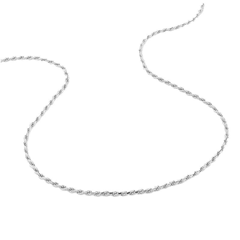Bracelet femme - Maille corde - Or blanc 18 Carats - Largeur 1.6 mm