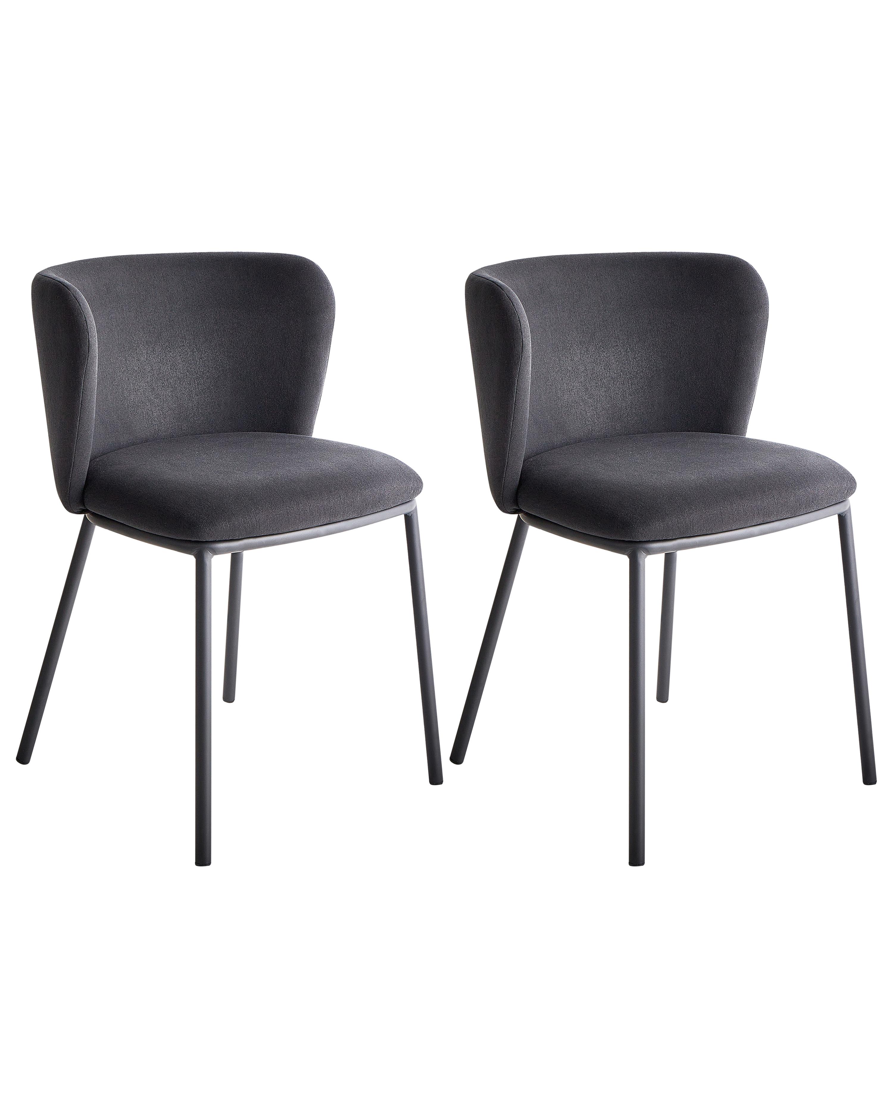 Set van 2 eetkamerstoelen MINA Stof Zwart