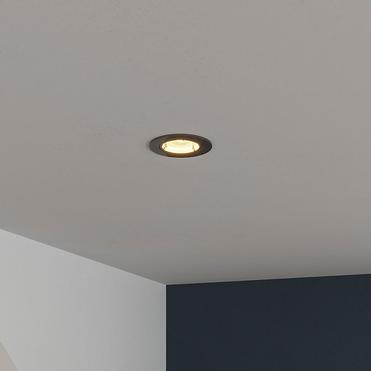 Spot encastrable Salk GU10 blanc chaud IP20 450lm 4.9W Ø8.5xH.9.4cm noir GoodHome