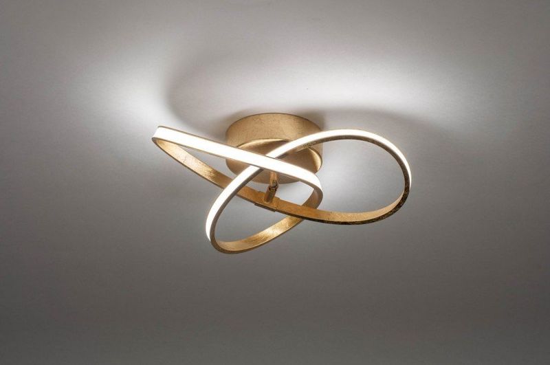 Gouden - Led Plafondlamp - Dimbaar - Hoge Lichtopbrengst