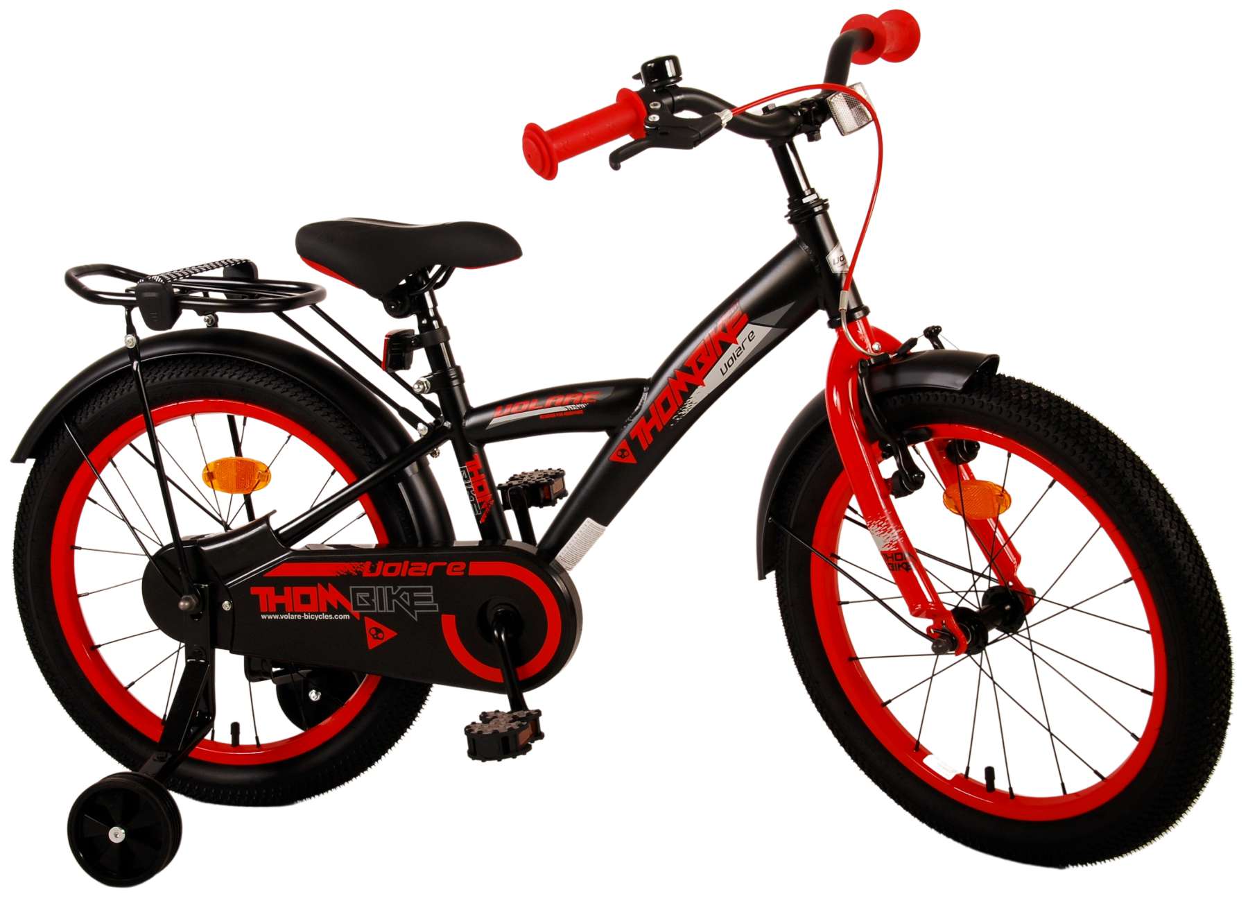Kinderfahrrad Thombike für Jungen 18 Zoll Kinderrad in Schwarz Rot