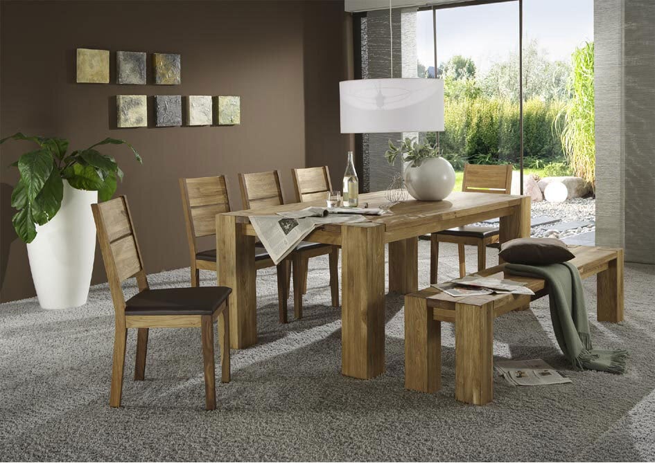 Esstisch 215 x 95 cm Eiche braun