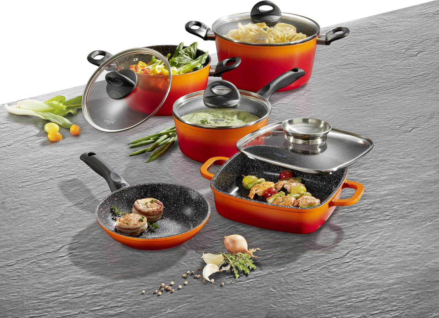 STONELINE® Kochtopf-Set, 15-teilig
