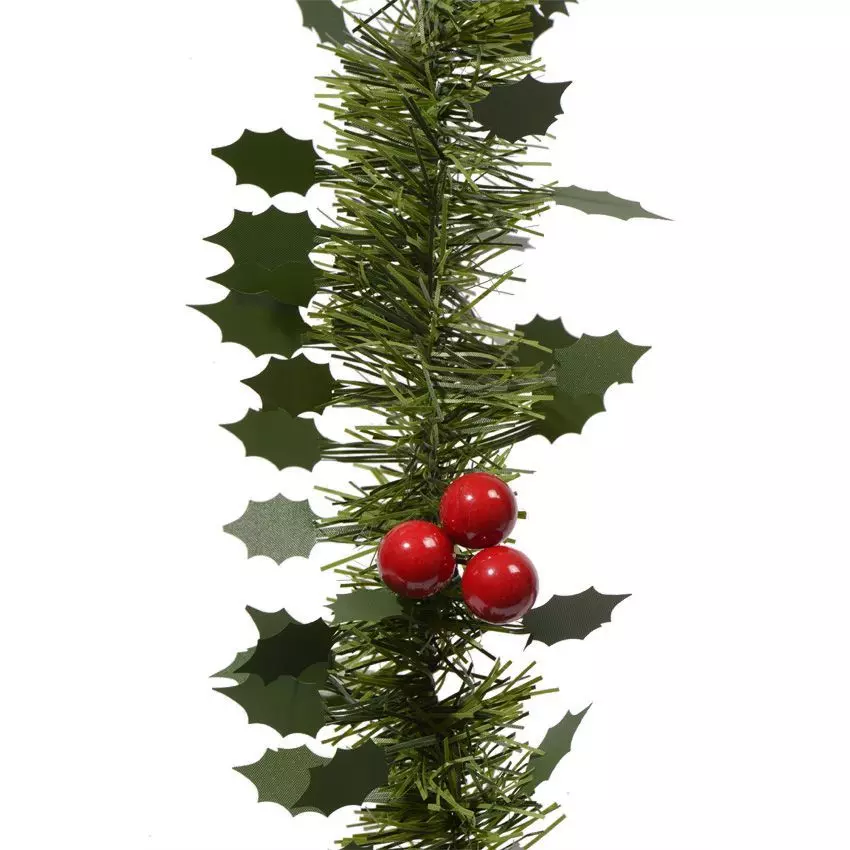 Guirlande de Houx et Baies (270 cm) Vert sapin
