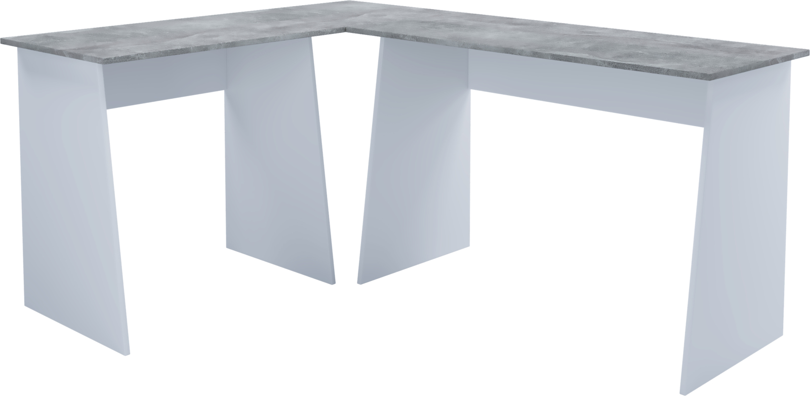 Eckschreibtisch MASOLA - weiß-Betonoptik - 135 cm