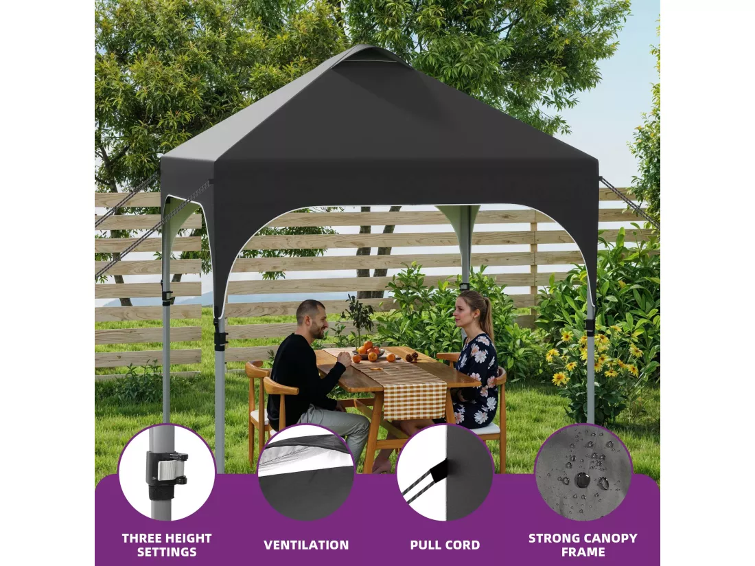 YITAHOME 2.5x2.5M Instant Pop Up - Tente de camping Pliante et imperméable - Noir