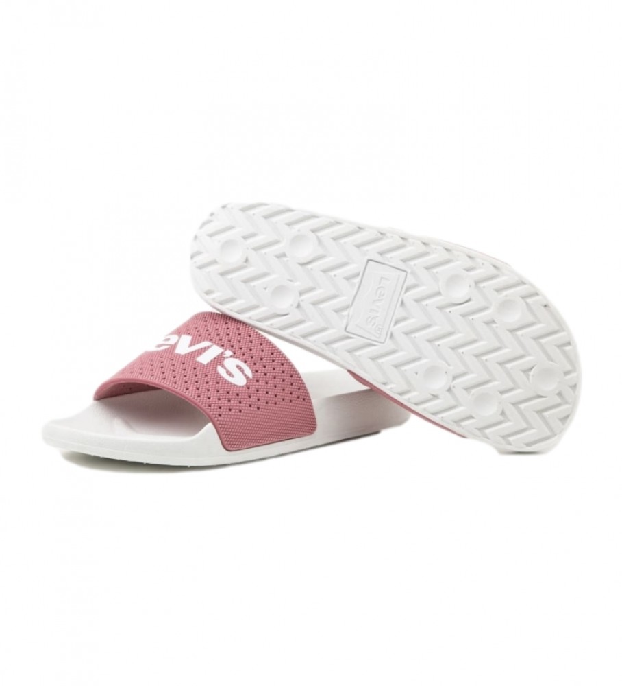 Chinelo Levi's June Perf S rosa e branco