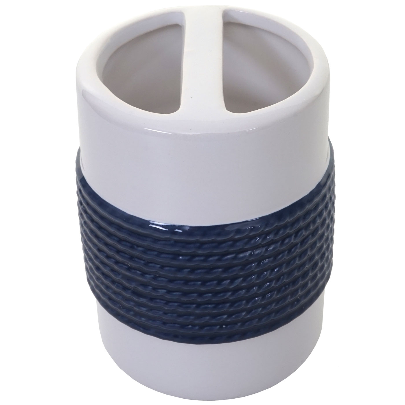 5-teiliges Badset MCW-C73, WC-Garnitur Badezimmerset Badaccessoires, Keramik ~ blau/weiß