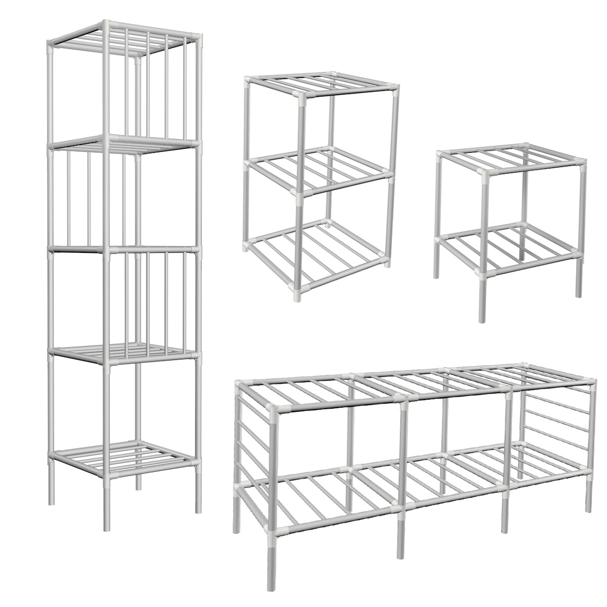 XL Kleiderschrank Metall Regal System 2 Schubladen 178x128x44,5cm Faltschrank