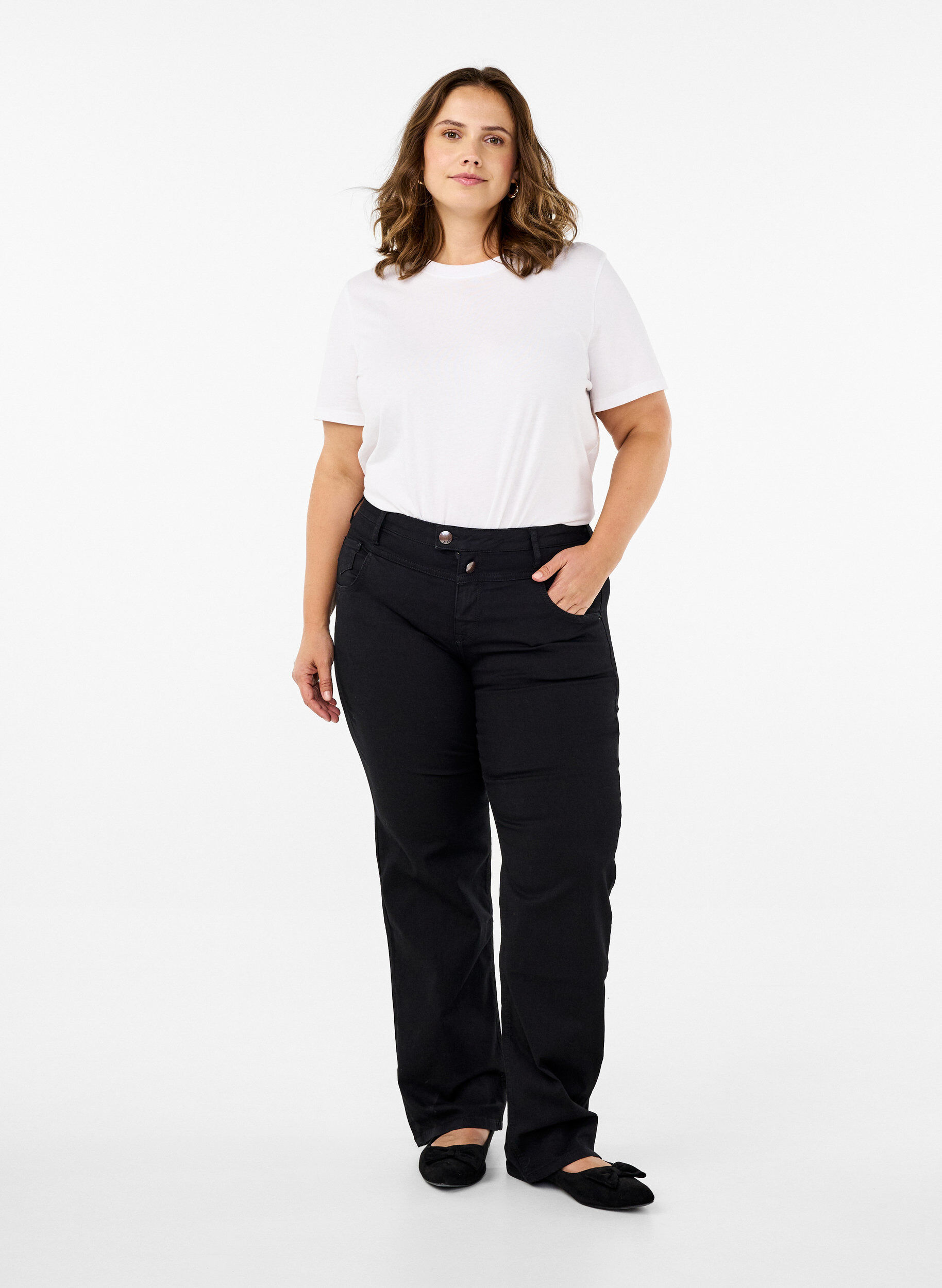 Regular fit Gemma jeans med høj talje