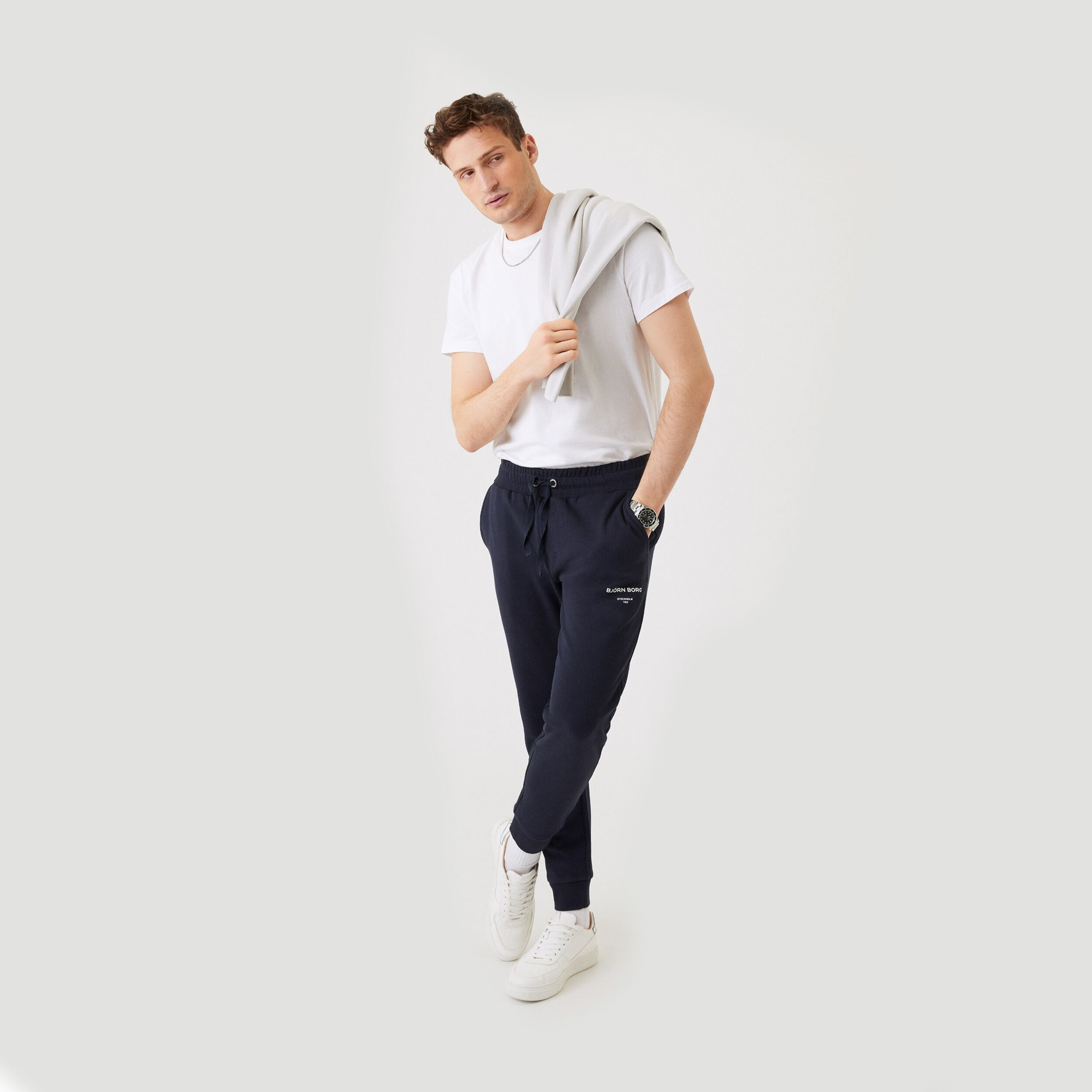 Björn Borg Logo Pantalon Survêtement Hommes - Bleu Foncé