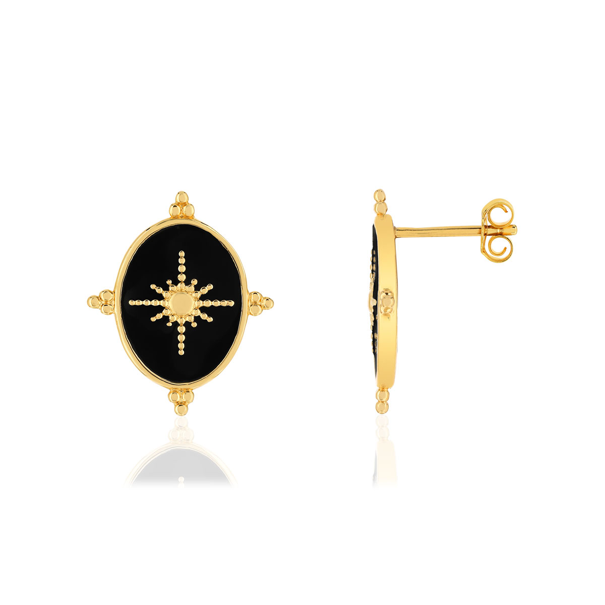 Boucles d'oreilles plaque or