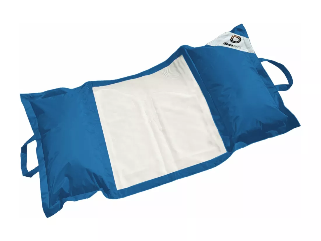 Pouf piscine en Polyester 170x90 cm Bleu pétrole
