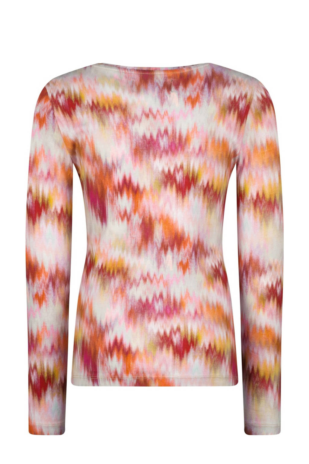 Raizzed longsleeve Jana met all over print beige/rood/oranje