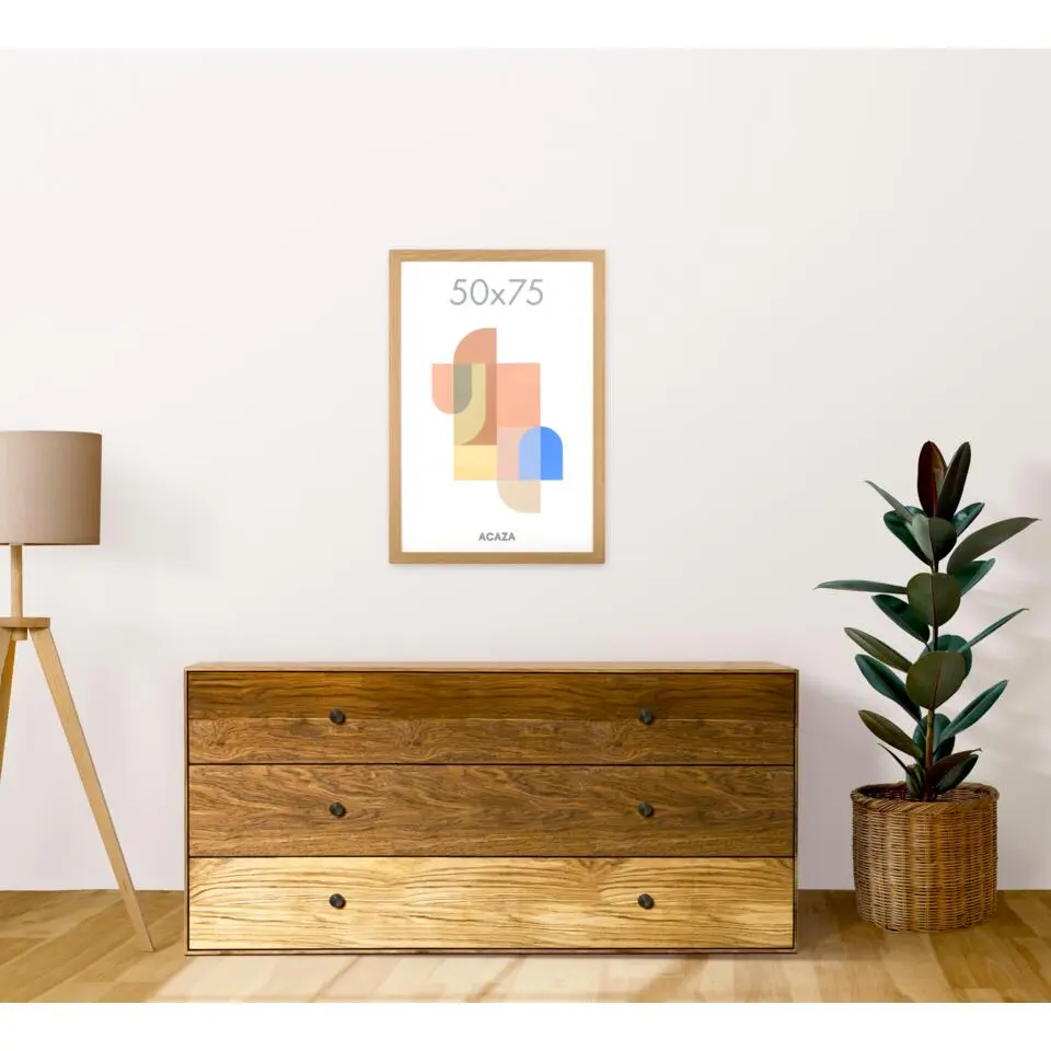 ACAZA Fotokader - Fotolijst - 50x75 cm - MDF hout - Warme Eik