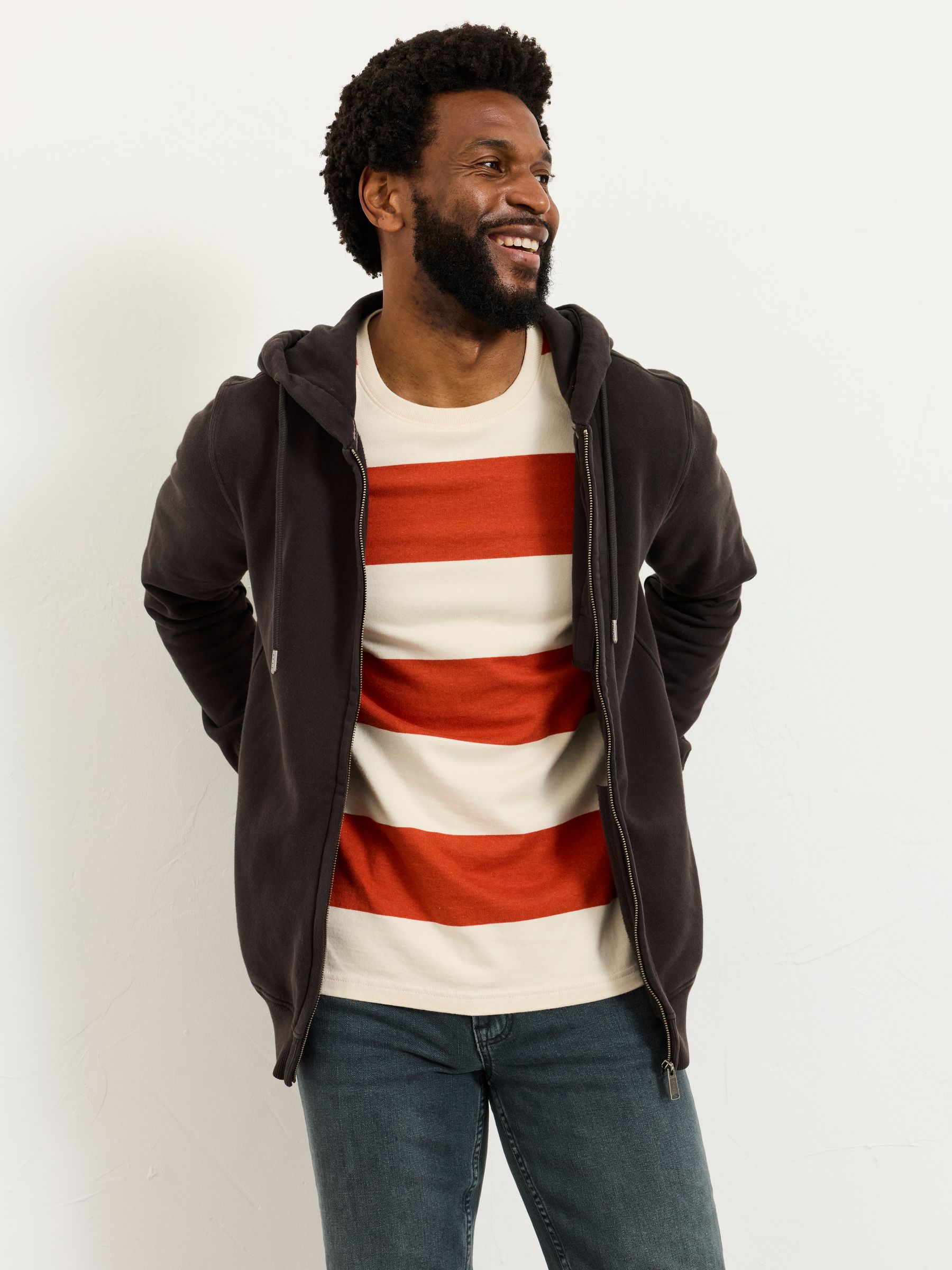 Zwart - FatFace hoodie met doorlopende rits