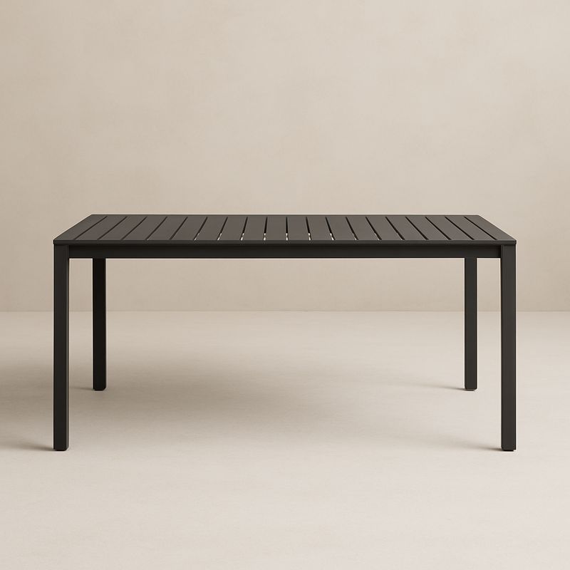 Rechteckiger Tisch aus Aluminium Schwarz 180x90x75 cm
