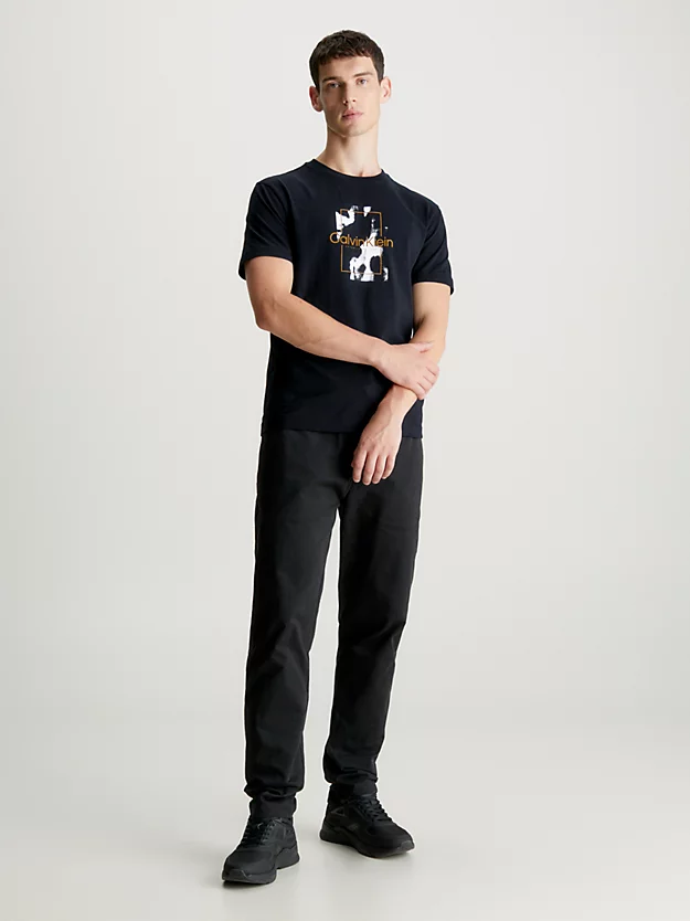 Camiseta com logotipo camuflado